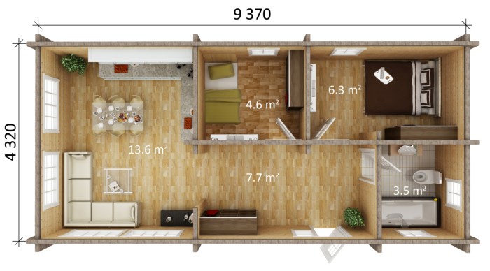 Desain interior untuk rumah ukuran 36 72