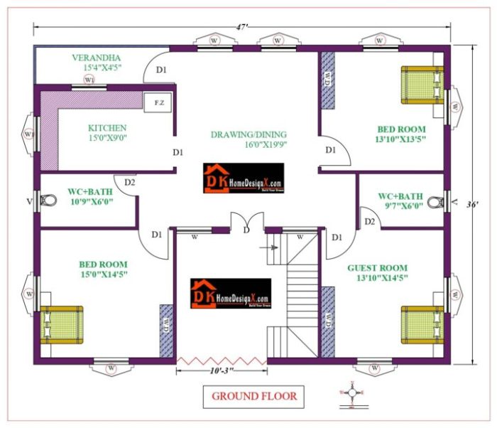 Desain interior untuk rumah ukuran 36 72